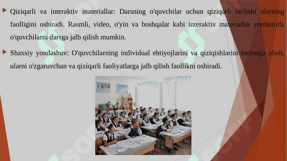 Darsda o'quvchilar faolligini oshirishning asosiy motivlari 6