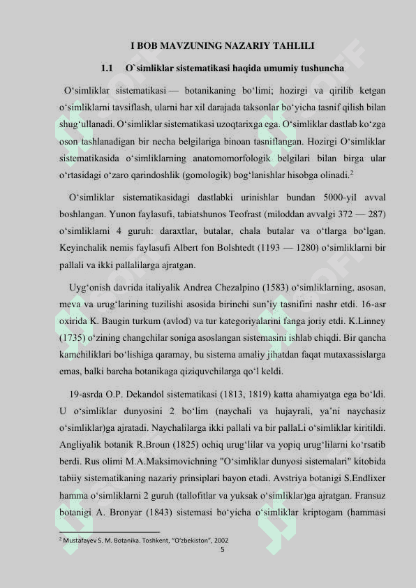 O`simliklar sistematikasi 5