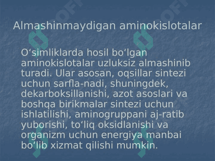 AMINOKISLOTA VA OQSILLAR. 7