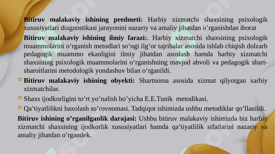 HARBIY XIZMATCHI SHAXSINING PSIXOLOGIK XUSUSIYATLARI DIAGNOSTIKASI 5