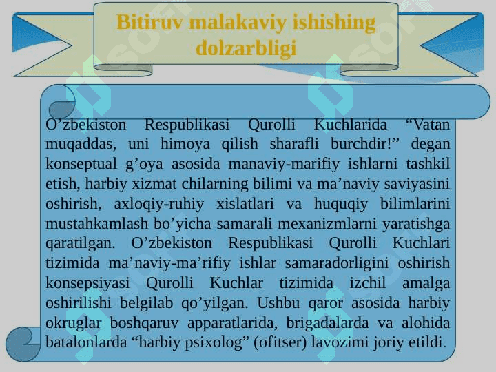 HARBIY XIZMATGA MOSLASHUVNING PSIXOLOGIK KOMPONENTLARINI O‘RGANISH 2