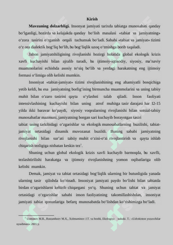 Tabiat va jamiyatning o'zaro ta'siri va uning oqibatlari 3