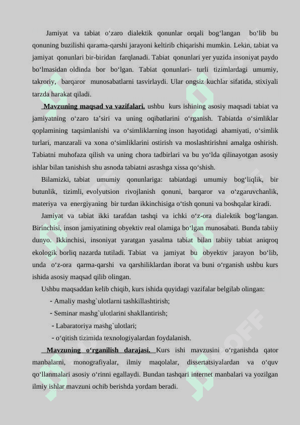 Tabiat va jamiyatning o'zaro ta'siri va uning oqibatlari 4
