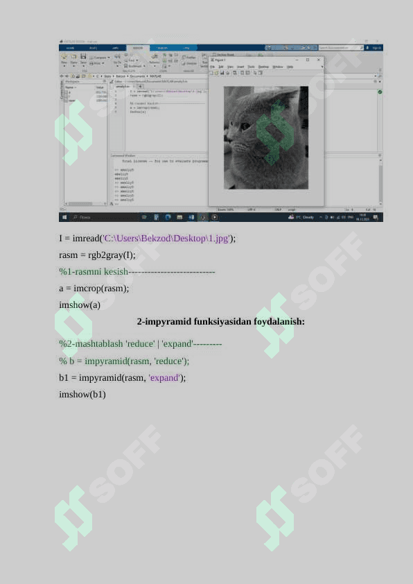 Matlab amaliy paketida tasvirlarga raqamli ishlov berishni o‘rganish. 4