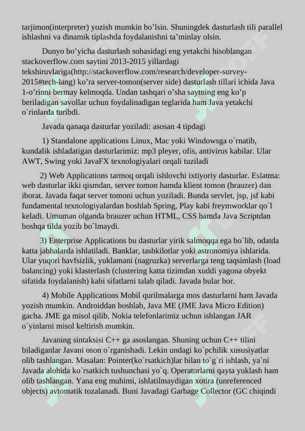 Pyhton va Java dasturlash tillarining qiyosiy tahlilini keltirish 6