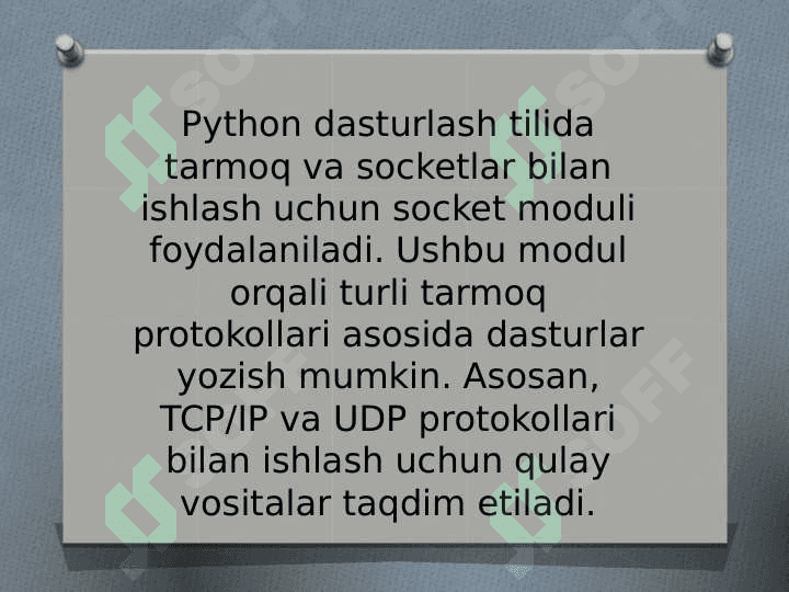 Python dasturlash tilida tarmoq va socketlar bilan ishlash 2