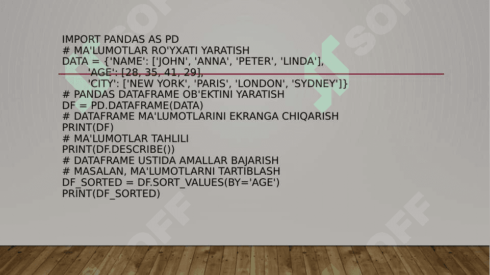 Pythonda Pandas dan foydalanish 4