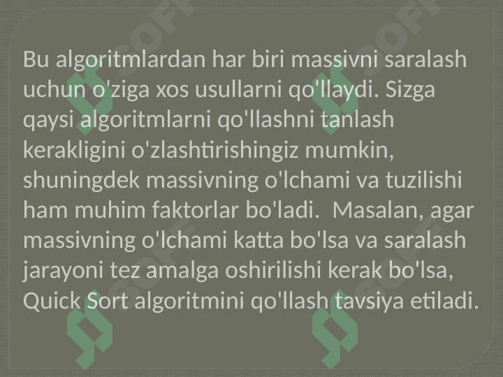 Massivlarni  saralash algoritmi. Pythonda shu algoritmlarni yaratish 4