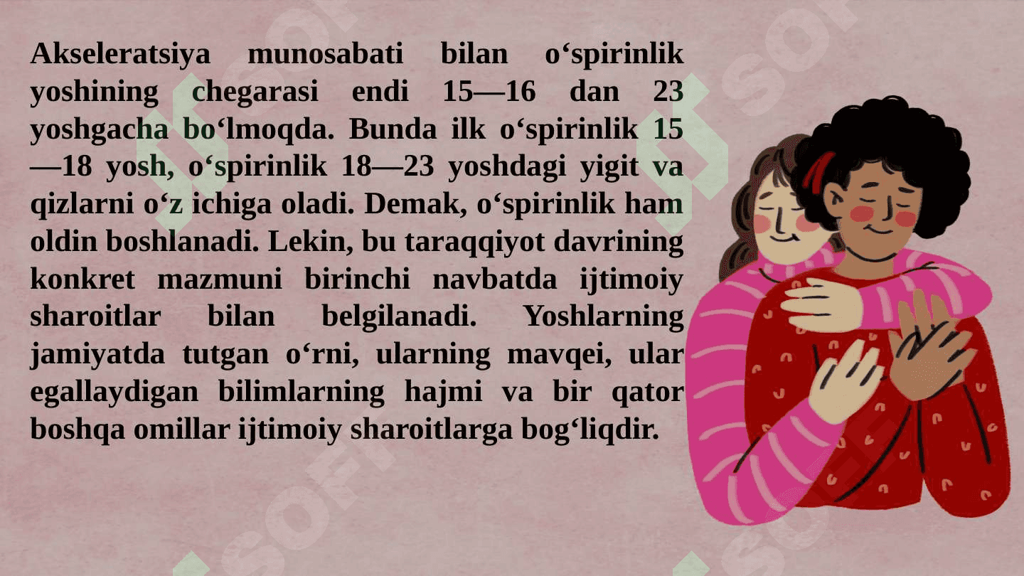 Ilk o‘spirinlik  va yoshlik davrida psixik rivojlanish xususiyatlari. 5