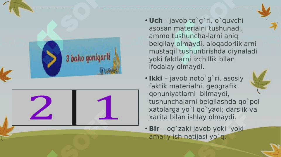 O’QUVCHILAR BILIMINI O’ZLASHTIRISH SAMARADORLIGINI ANIQLASH METODI ! 7
