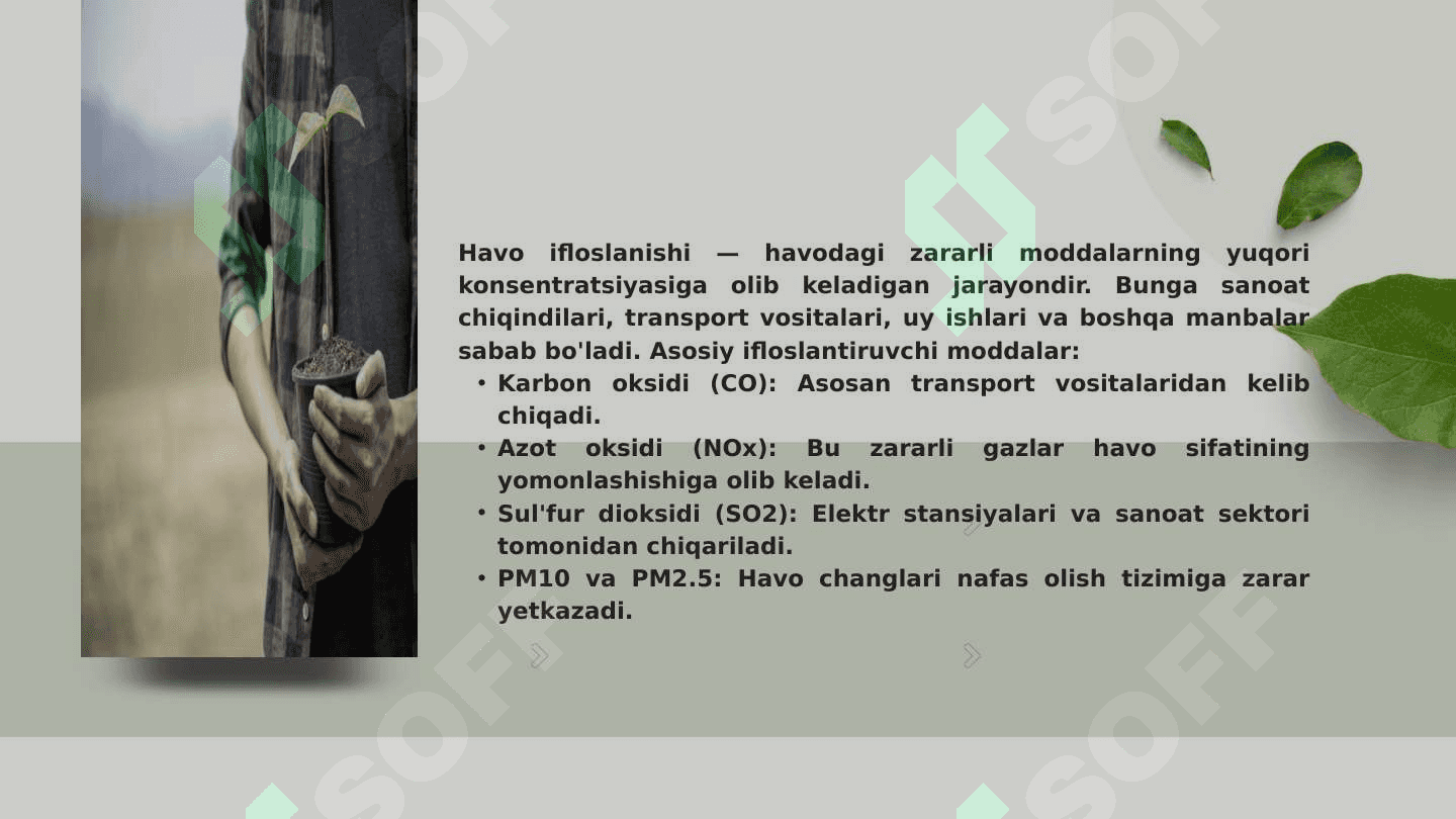 Atrof muhit ifloslanishi va uning asosiy turlari 4