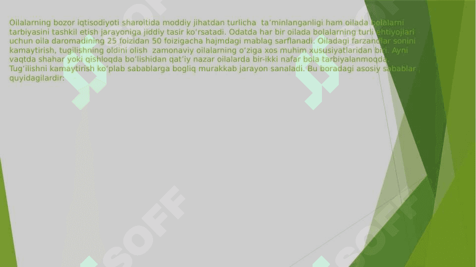 ZAMONAVIY OILALAR RIVOJINING OʼZIGA XOS XUSUSIYATLARI 7