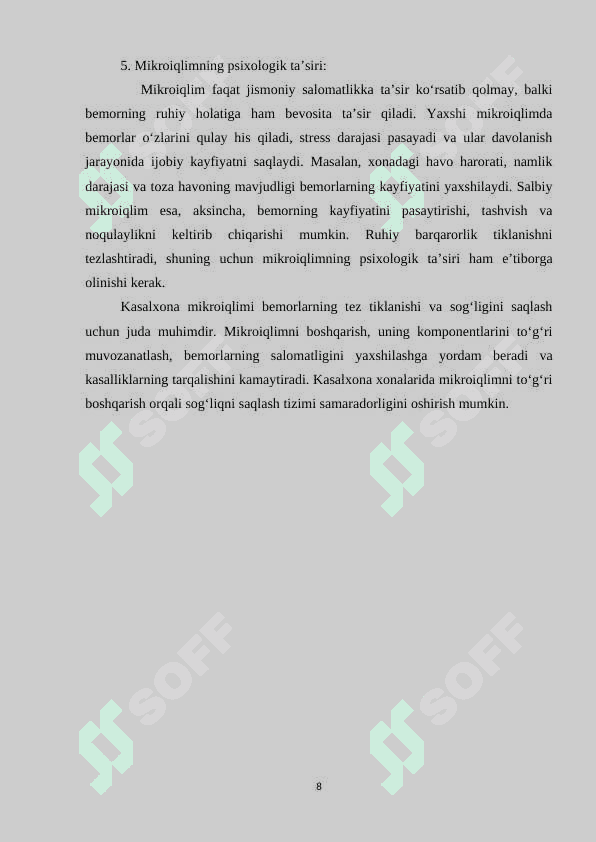 Kasalxona xonalarining mikroiqlimi o'rganish va baholash 8