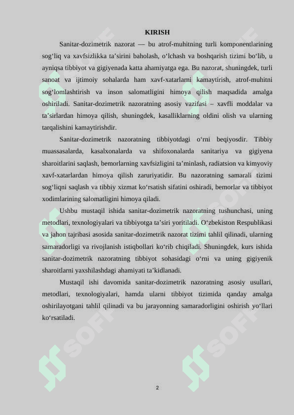 Sanitar-dozimetrik nazorat haqida tushuncha 2