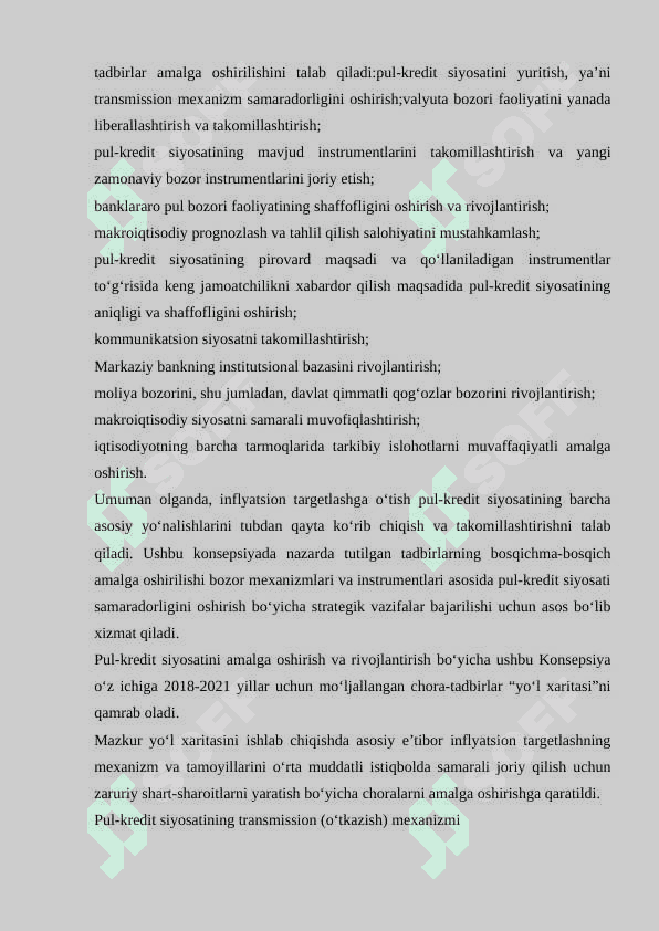 O’zbekiston Respublikasi pul-kredit siyosati 7