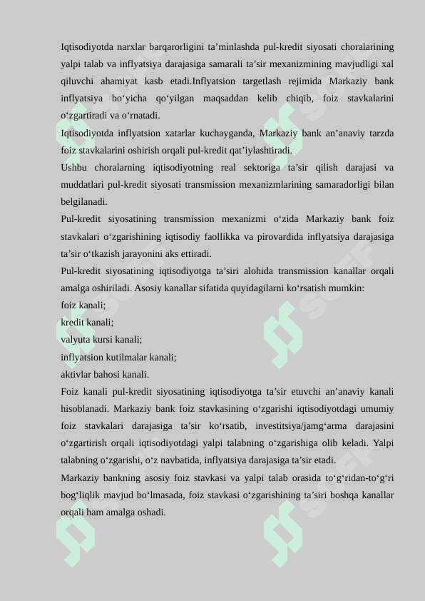 O’zbekiston Respublikasi pul-kredit siyosati 8