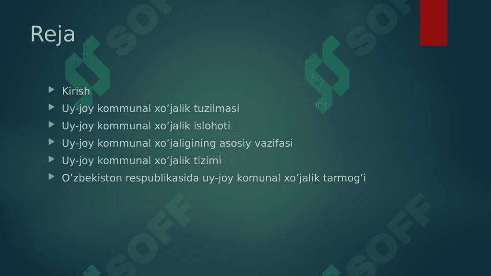 Uy-joy kommunal xo’jaligi tarmog’i iqtisodiyoti 2