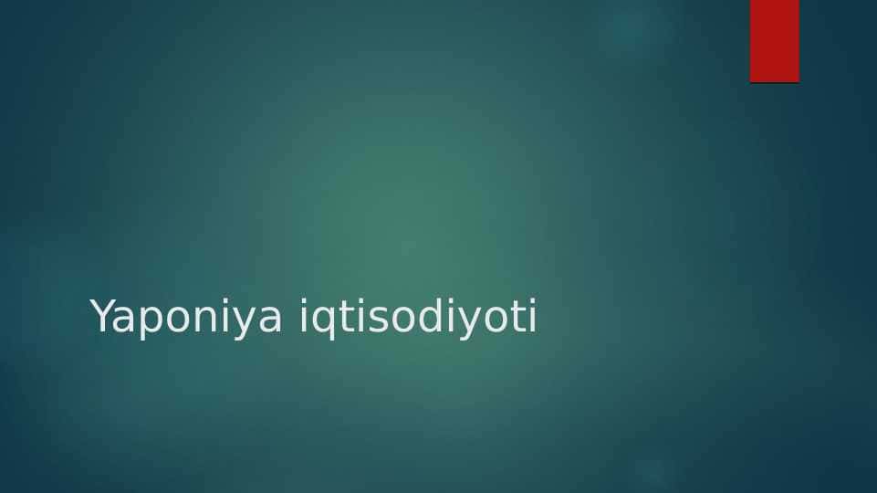 Yaponiya iqtisodiyoti