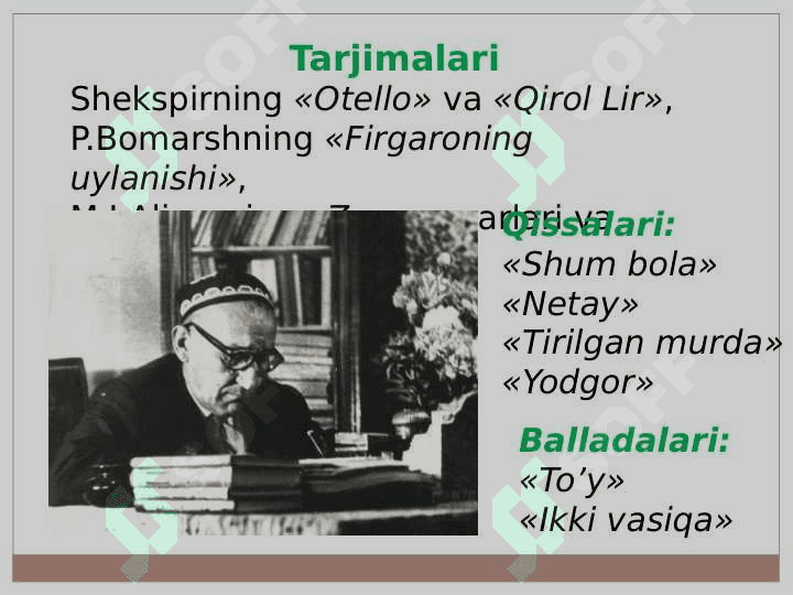 G’afur G’ulom hayoti va ijodi haqida tayyor taqdimot 8