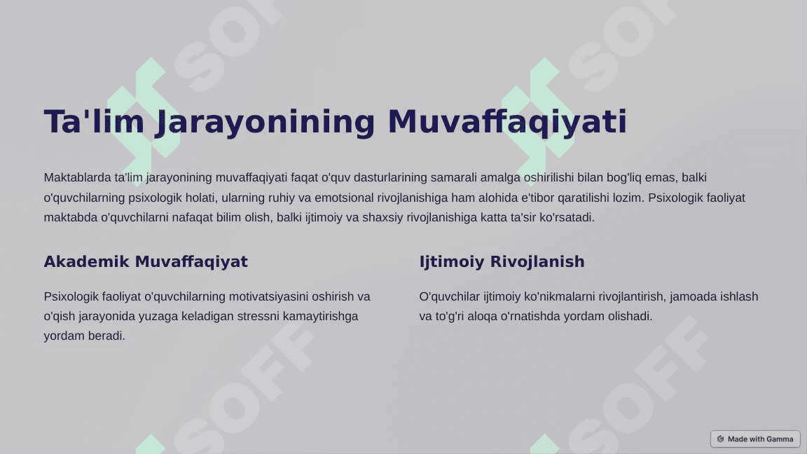 MAKTABLARDA PSIXOLOGIK FAOLIYATNI TO'G'RI YO'LGA QO'YISH 2