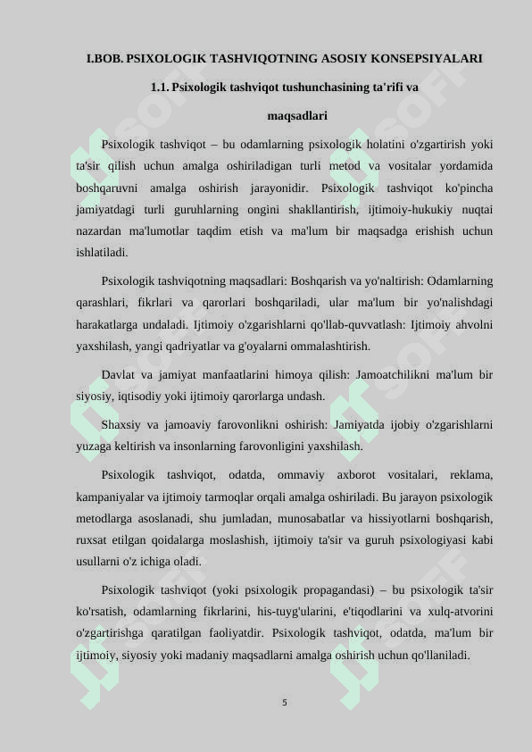 PSIXOLOGIK TASHVIQOT TARG‘IBOT ISHLARINI O‘ZIGA XOS XUSUSIYATLARI 5