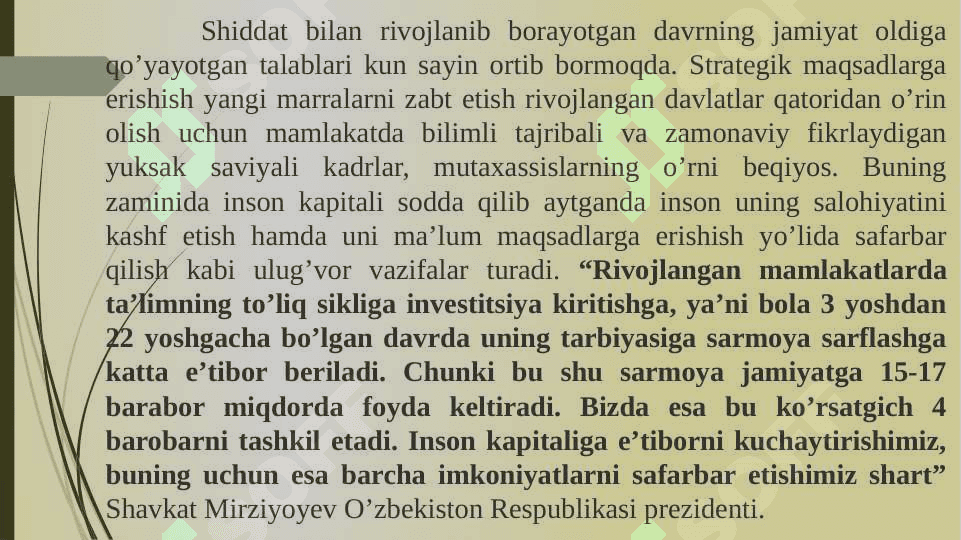 Xalqaro baholash dasturlari doirasida hukumat qarorlarining mazmun va mohiyati 2