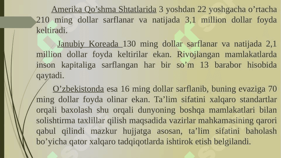 Xalqaro baholash dasturlari doirasida hukumat qarorlarining mazmun va mohiyati 3