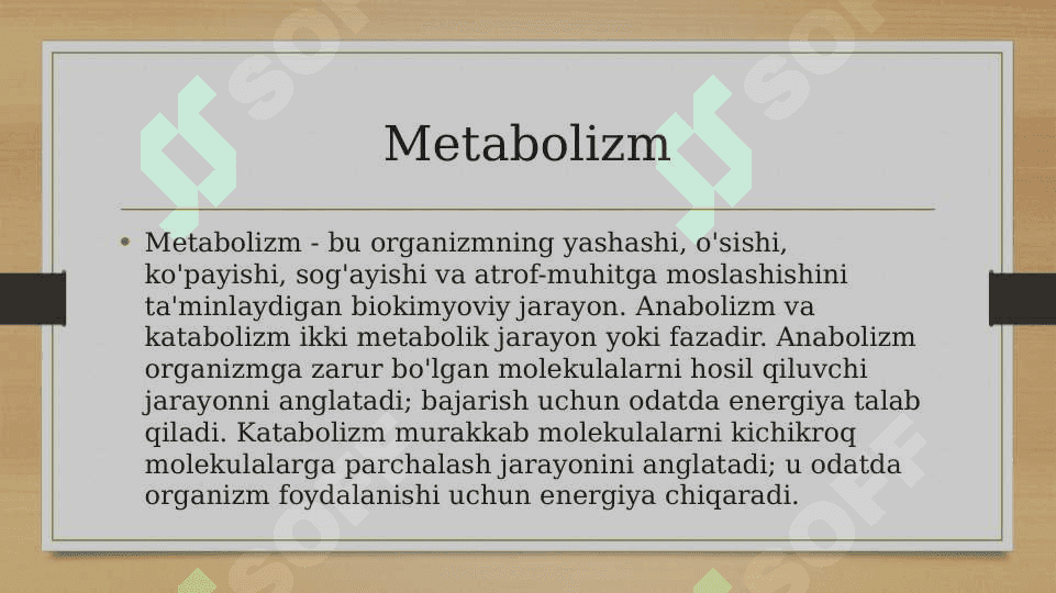 Anabolik va katabolik jarayonlar 3