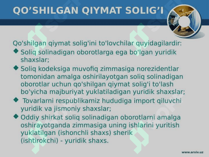 Mavzu: Soliqlar nimaga to’lanadi va nimaga sarflanadi? 6