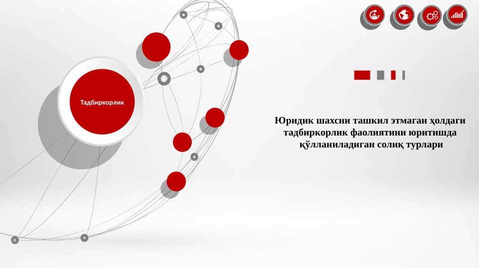 Юридик шахсни ташкил этмаган ҳолдаги  тадбиркорлик фаолиятини юритишда  қўлланиладиган солиқ турлари