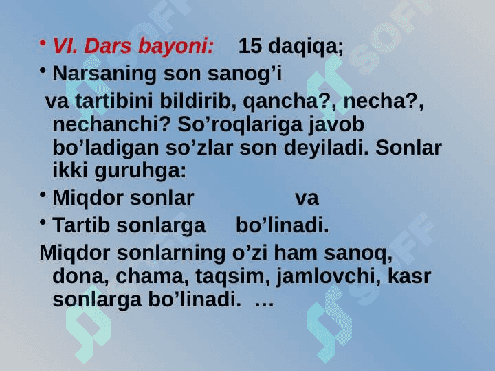 Son - so'z  turkumi 4
