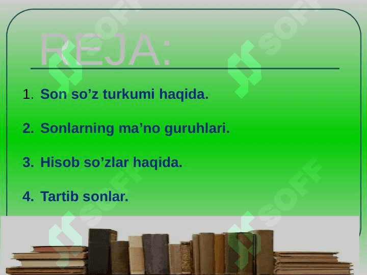 Son - so'z  turkumi 7