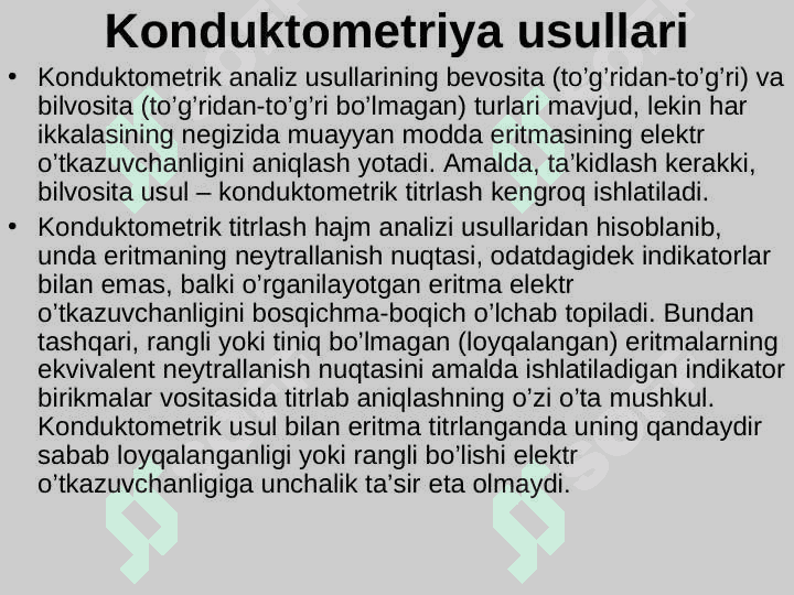 ELEKTROKIMYOVIY ANALIZ USULLARI. 3