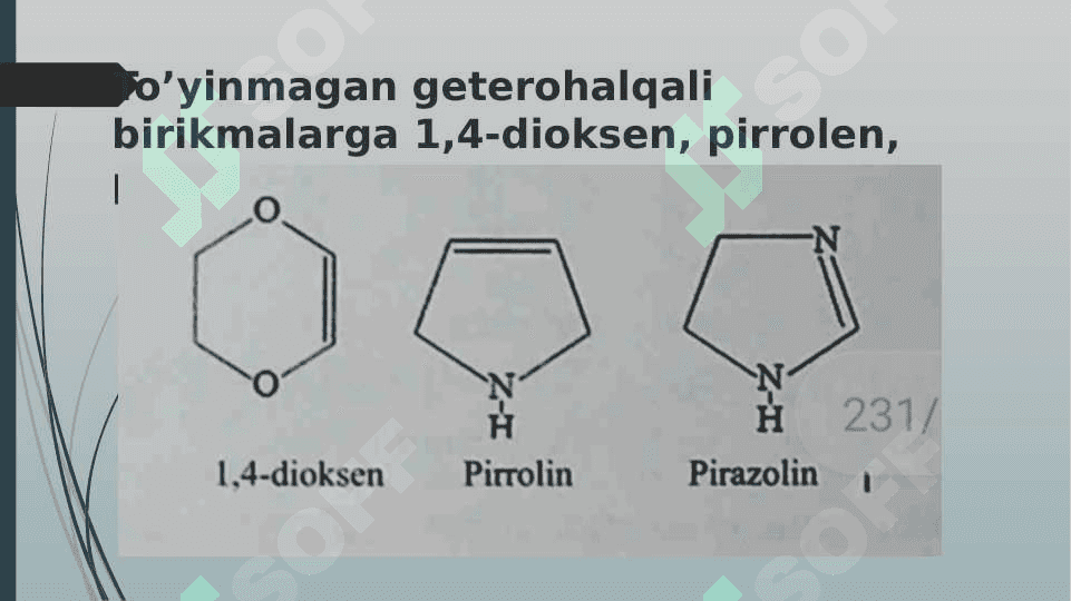 GETEROXALQALI BIRIKMALAR METABOLITLAR VA DORIVOR VOSITALAR SIFATIDA 6