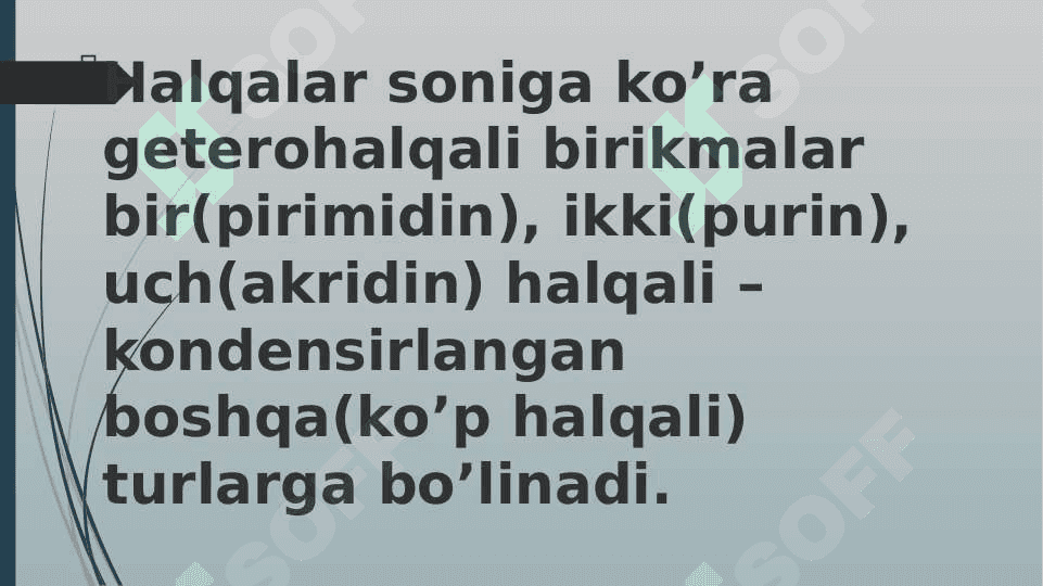 GETEROXALQALI BIRIKMALAR METABOLITLAR VA DORIVOR VOSITALAR SIFATIDA 8