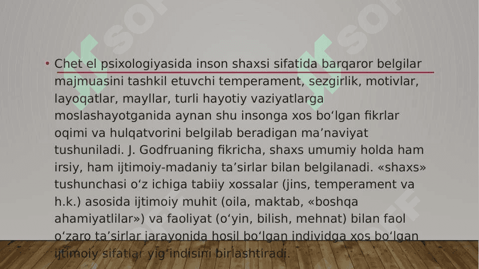 Inson shaxs sifatida umumiy tasavvurlar 8