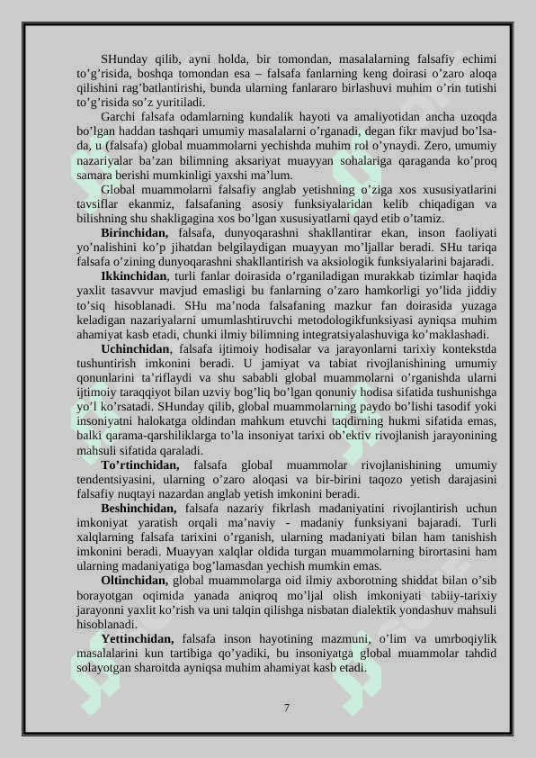 Globallashuv va global muammolarning falsafiy jihatlari 7