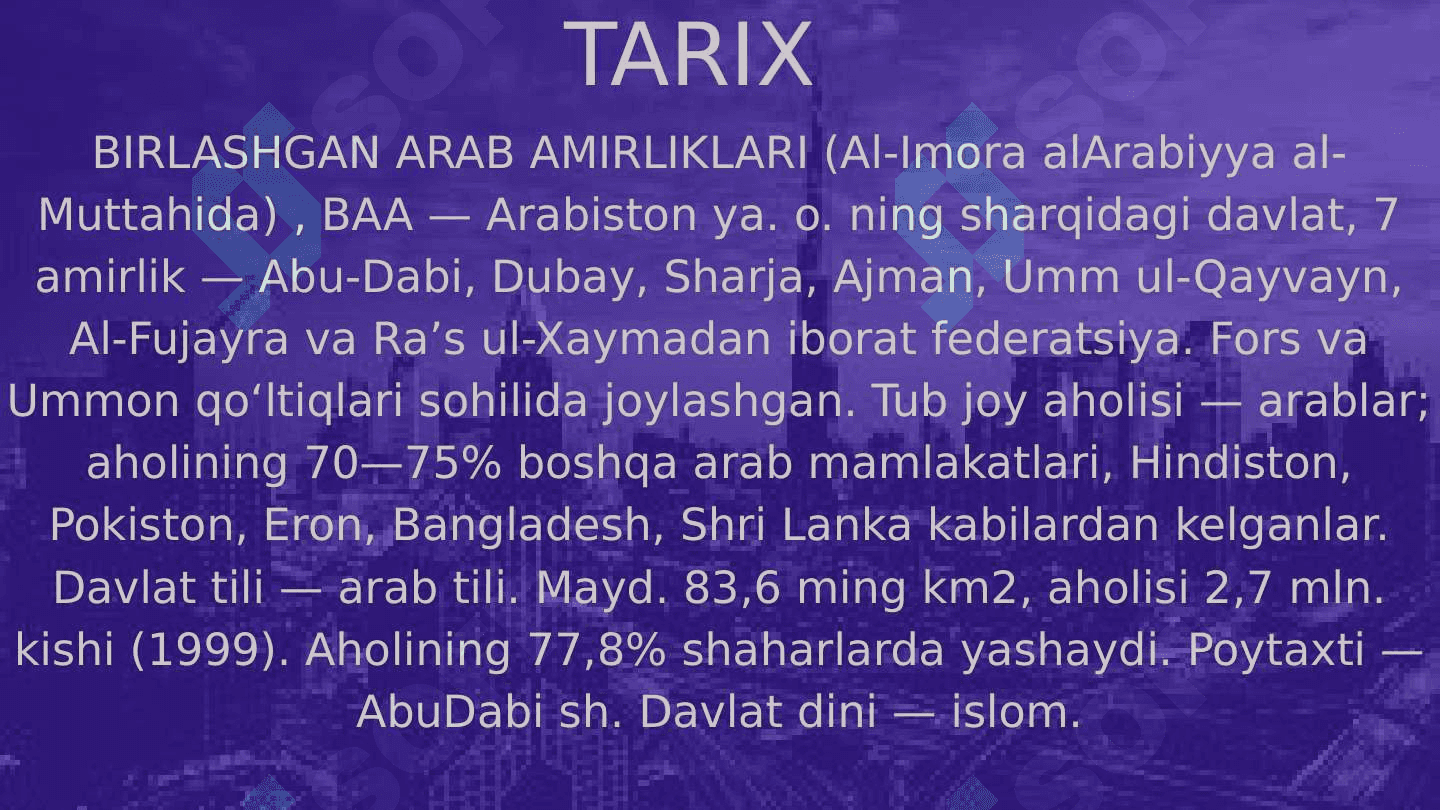 Birlashgan Arab Amirligi  UAE 2