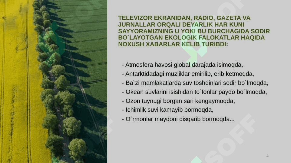 Global mintaqaviy va mahaliy  miqyosidagi ekologik muomalar 4