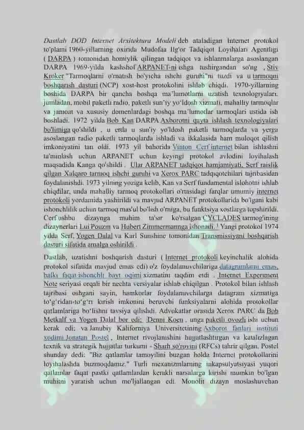 TCP/IP protokollar steki 8