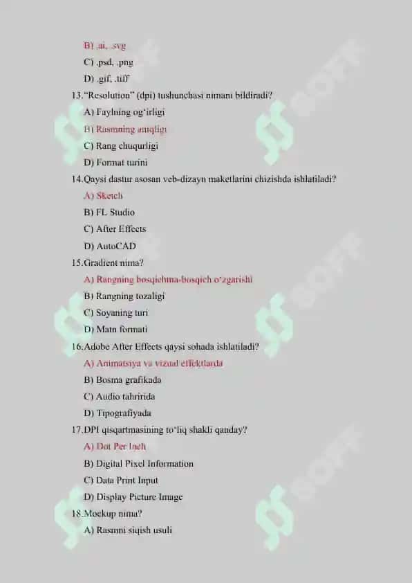 Grafik dizayn fanidan 50 ta test savollari javoblari bilan 3