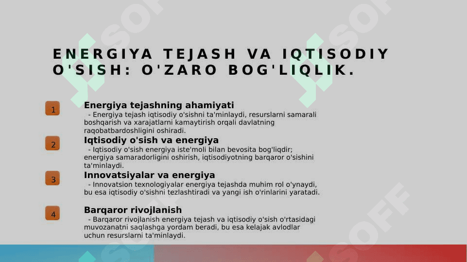 “Mamlakat iqtisodiyotining energiya samaradorligini oshirish yo‘nalishlari. 6