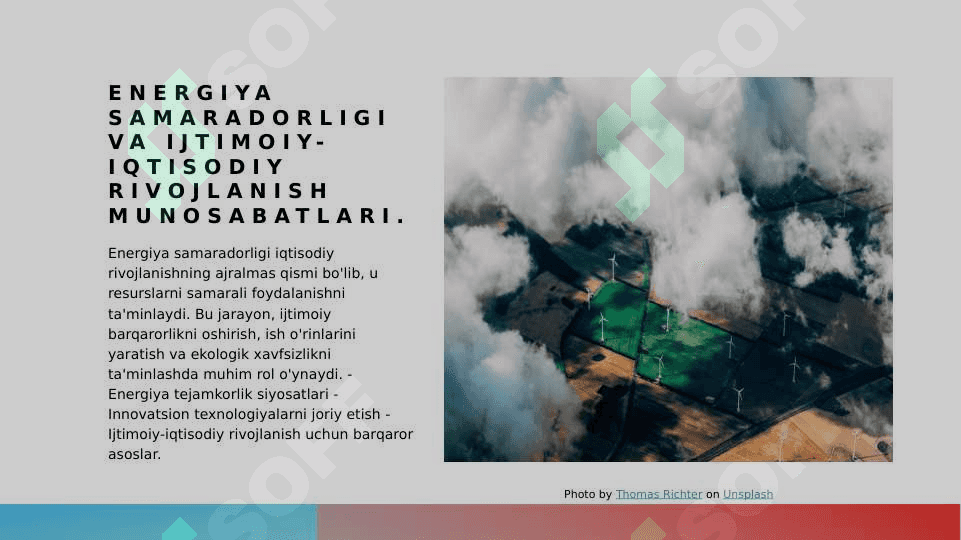 “Mamlakat iqtisodiyotining energiya samaradorligini oshirish yo‘nalishlari. 7