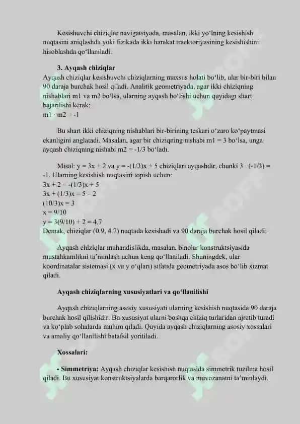 Toʻgʻri chiziqlarning oʻzaro joylashuvi va ayqash toʻgʻri chiziqlar 3