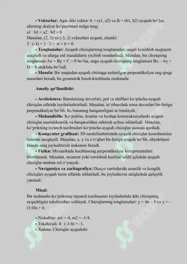 Toʻgʻri chiziqlarning oʻzaro joylashuvi va ayqash toʻgʻri chiziqlar 4