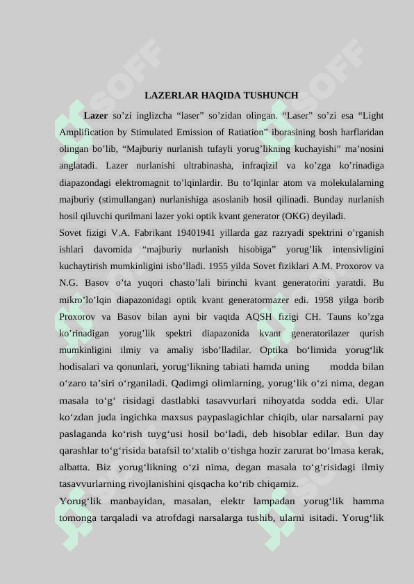 LAZER NURINI MODULYATSIYA QILISH 5