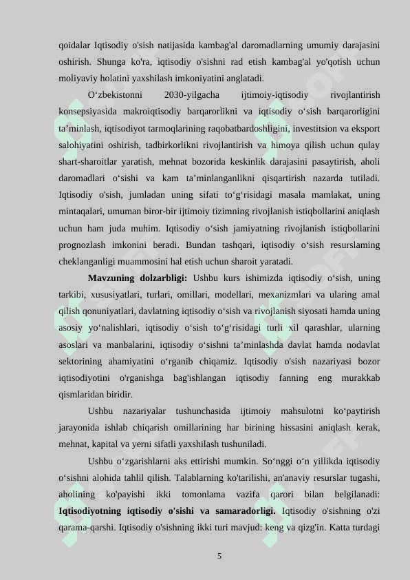 IQTISODIY O'SISHNING HOZIRGI ZAMON SHAKLI VA UNING YANGICHA SIFATI 5