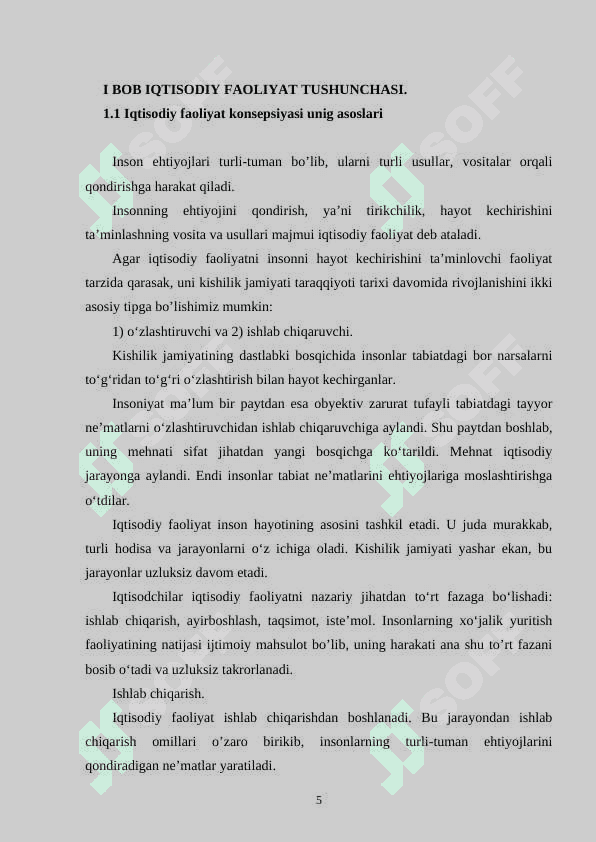 IQTISODIY FAOLIYAT VA UNING TURLARI 5