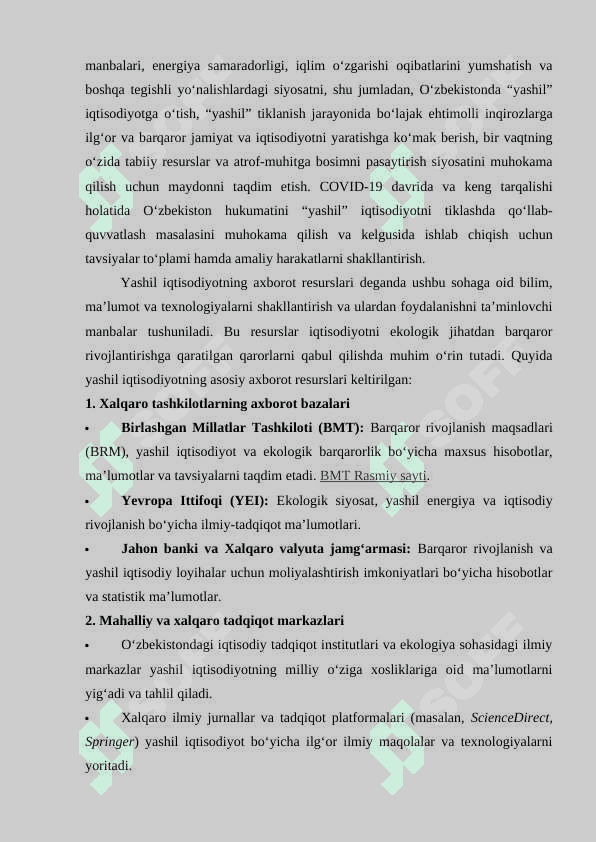 YASHIL IQTISODIYOTNING AXBOROT RESURSLARI 4