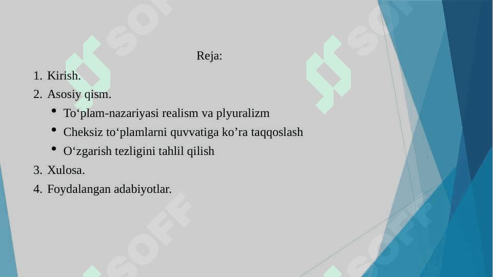Cheksiz to‘plamlarni quvvatiga ko‘ra taqqoslash muammolari. 2